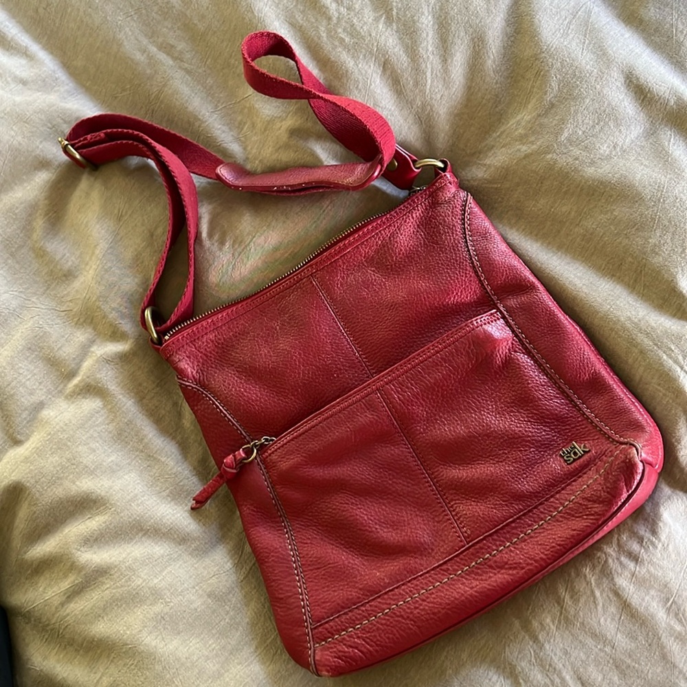 The Sak red leather purse